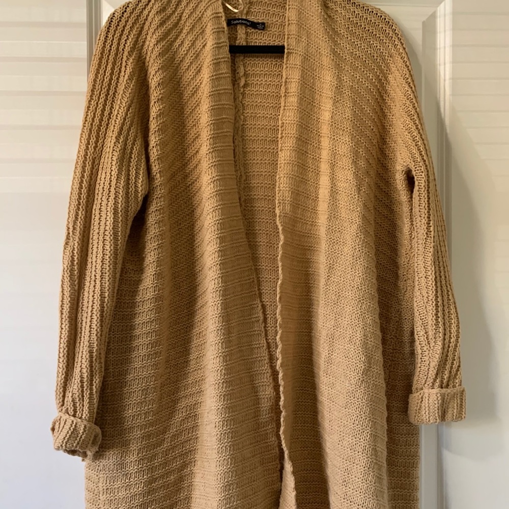 Tan cozy long cardigan